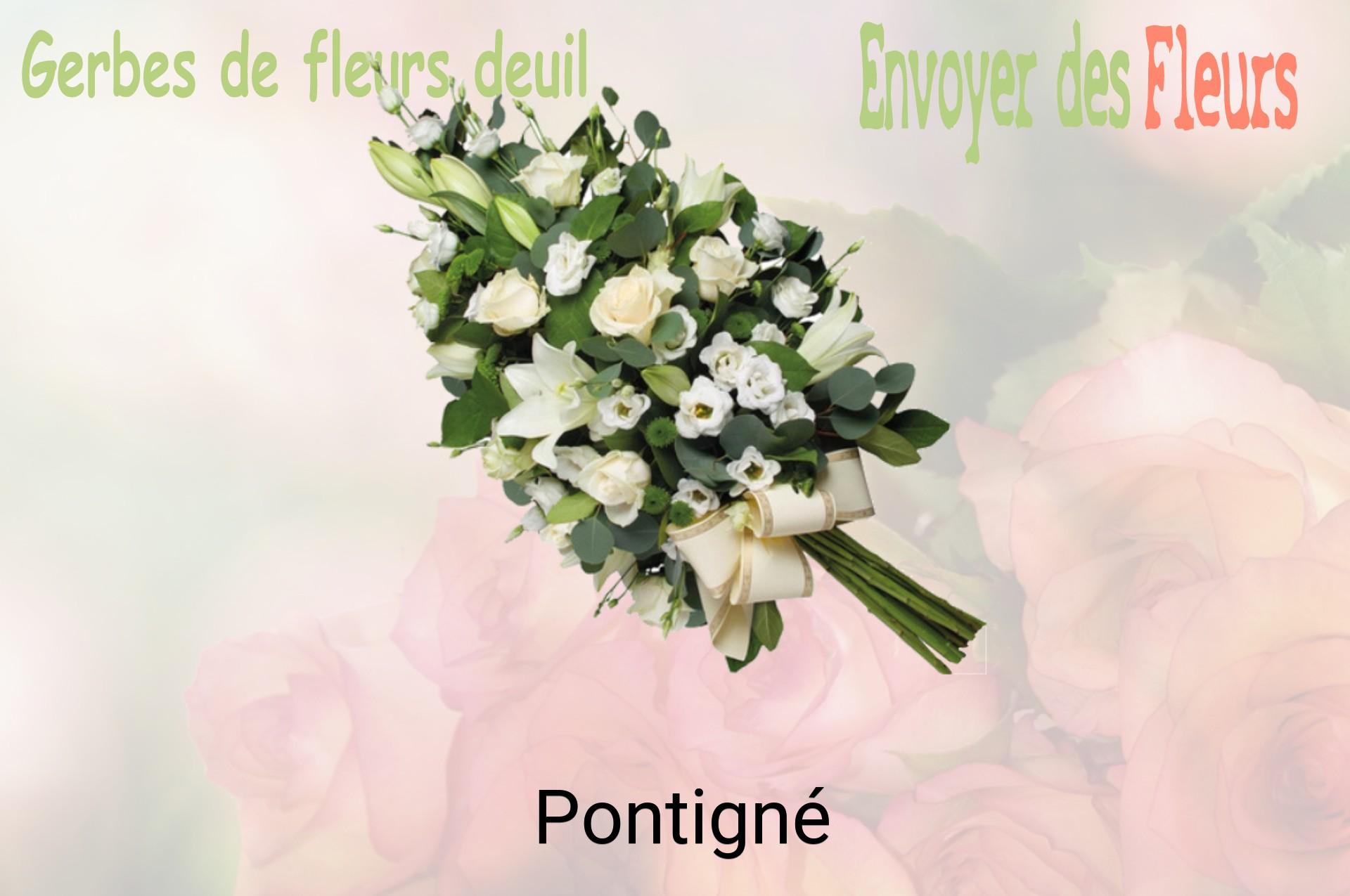 Gerbe de fleurs de deuil livrée à Pontigné